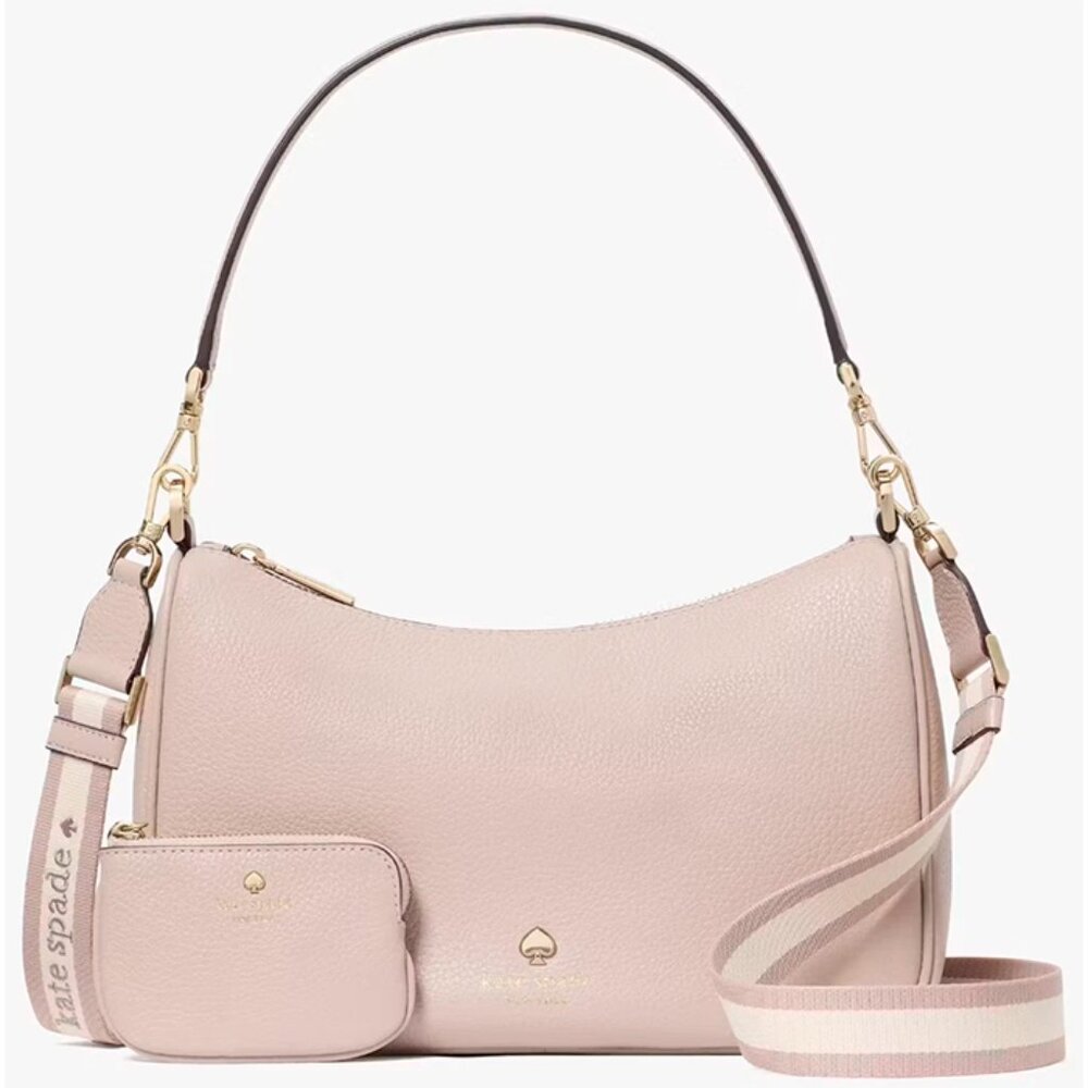 S Kate Spade Emma Shoulder Bag Beige Leather Crossbody Purse KK068 NWT $429